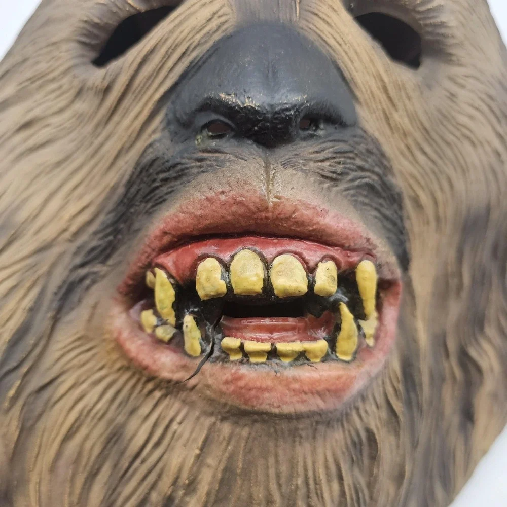 Star Wars Chewbacca Mask Lucasfilm Brown‎ Latex Adult Costume Made In Mexico